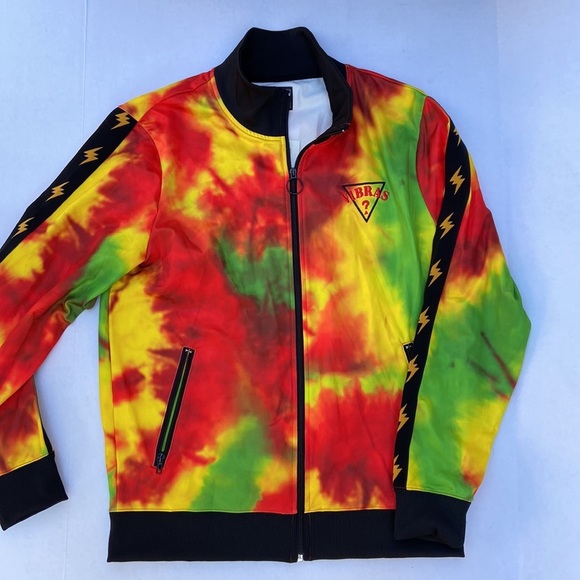 New GUESS x J Balvin Tie Dye Track Jacket SZ M - Picture 5 of 6